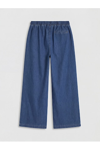 Lcw Modest İndigo Beli Lastikli Wideleg Kadın Jean Pantolon