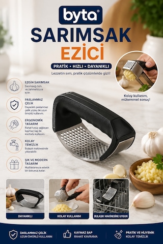 Paslanmaz Çelik Sarımsak Ezici Ergonomik El Tipi Sarımsak Presi, Kolay Temizlenebilir Diğer