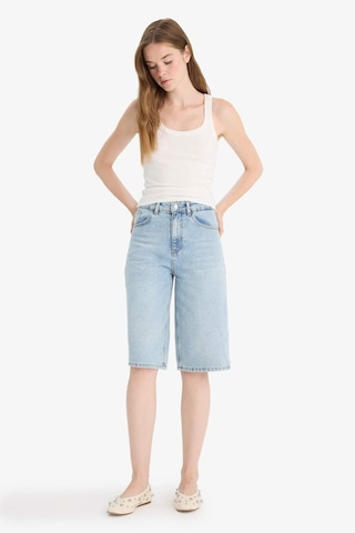 Defacto Yüksek Bel Jean Bermuda Şort E9040ax25aunm85 Indigo
