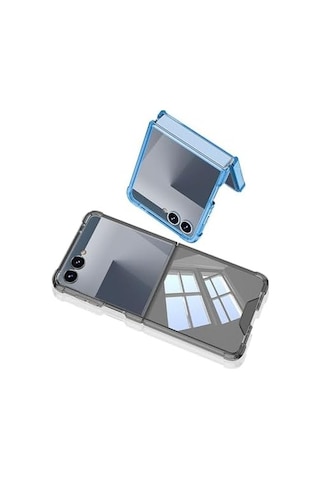 Senon Galaxy Z Flip 7 Kılıf Zore Full Camlı Kıpta Kapak Siyah