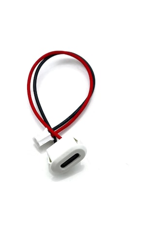Type C Panel Montaj Dişi Soket 2 Pin 10cm Kablolu Beyaz Uzatma Konnektör Araba Kamera Oyuncak Telef