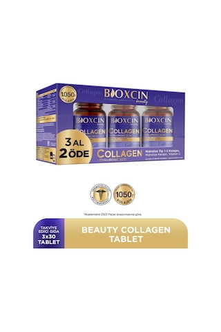 Bioxcin Beauty Collagen Tablet 3 Al 2 Öde - Tip1 Tip 3 Hidrolize Kolajen
