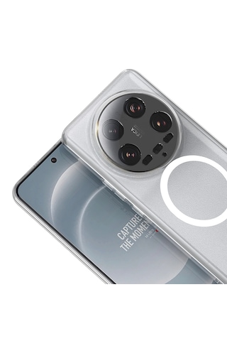 Xiaomi Mi 14 Ultra Kılıf Darbe Emici İnce Kamera Korumalı M-safe Şarj Özellikli Pürüzsüz Şeffaf Sertpc Kapak Şeffaf