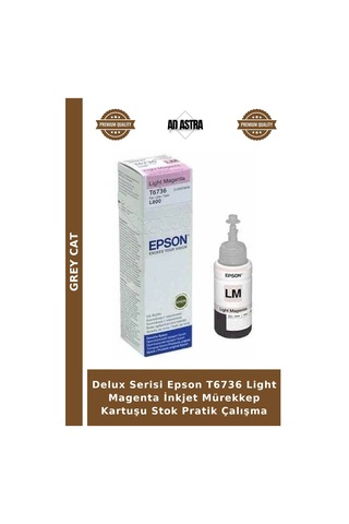 Delux Serisi Epson T6736 Light Magenta İnkjet Mürekkep Kartuşu Stok Pratik Çalışma