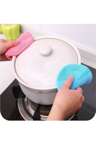 2 Adet Tükenmeyen Silikon Bulaşık Süngeri Çok Amaçlı Bez Tutacak N111153 Çok Renkli