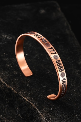 Erkek Bakır Bileklik - Sayı Sekansları Melek Sayılar Aşk Para Sağlık Mutluluk Vs Her Bileğe Uyar