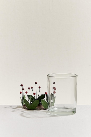 Pasabahce Berry Metal Tealight Mumluk Kırmızı Yeşil - 1 Adet Çok Renkli