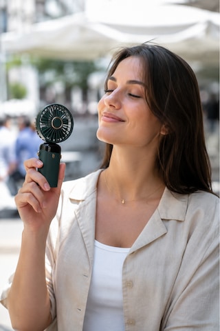Estone Es-9400 Dijital Ekranlı Katlanabilir Mini Fan El / Masa / Boyun Tipi Yeşil