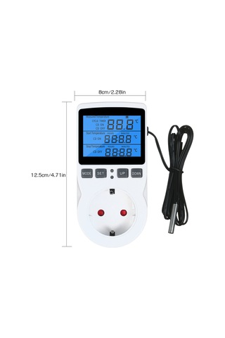 Gajeena Çift Modlu Akıllı Termostat Prizi: Isıtma Ve Soğutma, Zamanlayıcılı, -40 C Den 120 C Ye, 16a/3680w, Eu Fiş