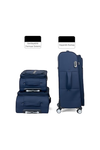 Reymond Luggage Luna Serisi Seyahat Valizi, Orta Boy Lacivert