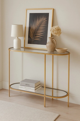Asos Dresuar Gold Kırılmaz Temperli Camlı Elips Gold