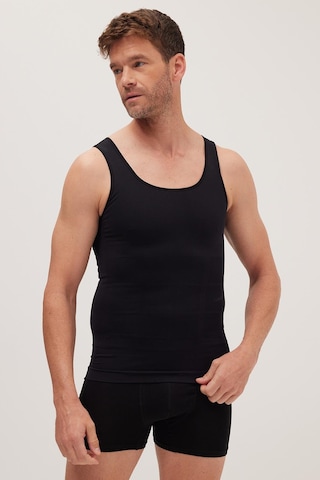 Tudors Erkek Süper Slim Fit Extra Dar Kesim Lastikli Siyah Atlet Korse-41685 Siyah