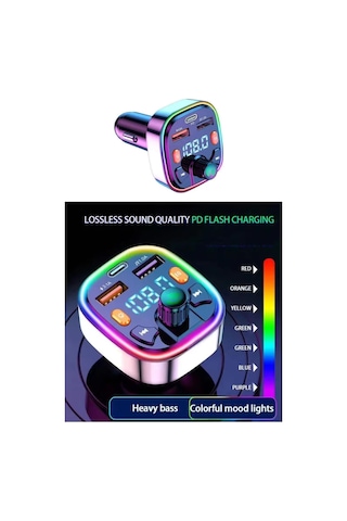 Bluetooth Araç Kiti Pd 3,0 Hızlı Araç Şarjı Mp3 Player Fm Transmitter