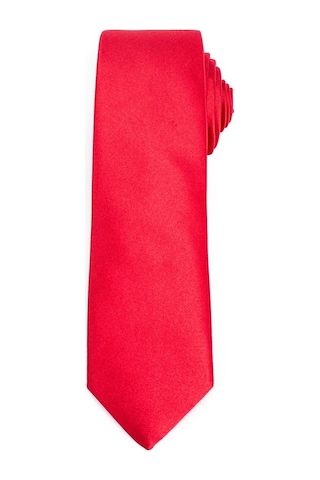 Tudors Düz İnce Erkek Kravat - Kırmızı