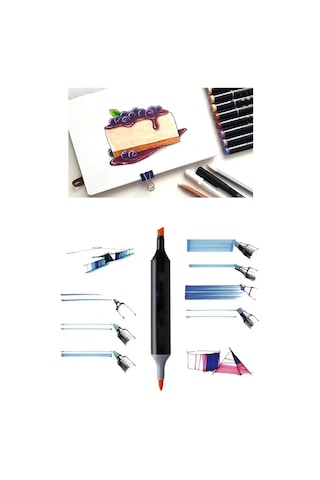 Siyah Çantalı 48 Parça Marker Seti