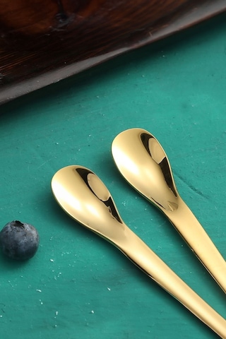 304 Çelik 6 Adet Gold Lüx Modern Görünümlü Çay Kaşığı Cin581sr-6