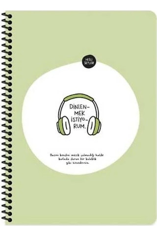 Keskin Color 80 Yp. Kareli Stickerli Dinlenmek Istiyorum Defter 500539-99 Yeşil
