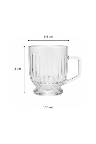 Elysia Desen 6 Kişilik Cam Çay-kahve Takımı - 6 X 160 Ml. Şeffaf