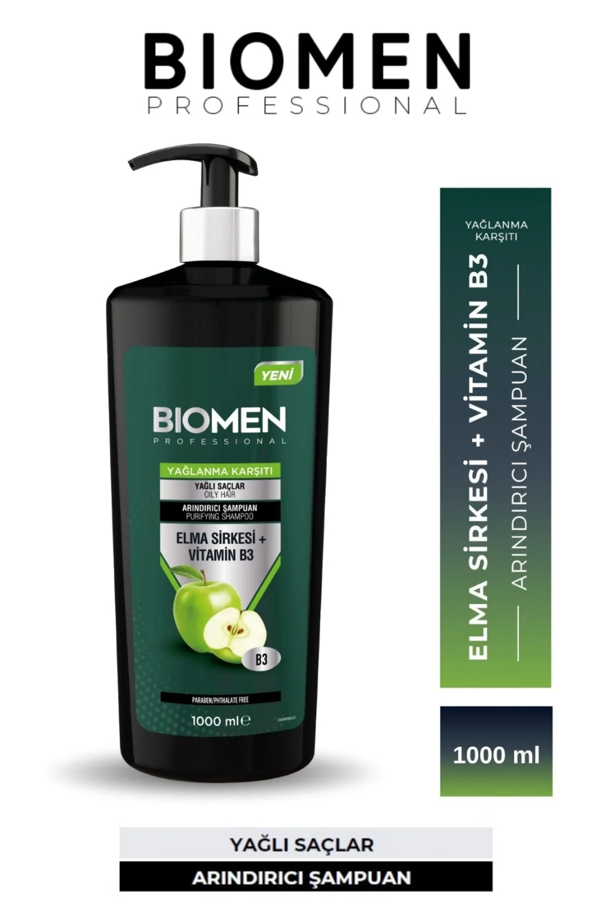 Professional Elma Sirkesi&vitamin B3 Yağlanma Karşıtı Arındırıcı Şampuan 1000 Ml Tüm Saçlar