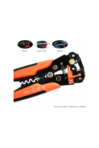 Yaleker 8 İnç Çelik Tel Soğurucu - İzolasyon Kestiği Ve Presleme Aracı, Oranj Rengi, Tek El İşlemi