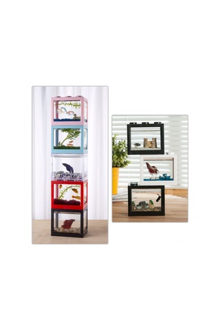 Youmex Küçük Akvaryum Mini Balık Kumu 12x8x10.5cm Sarı Plastik Akvaryum Balık Yetiştirme Kutusu