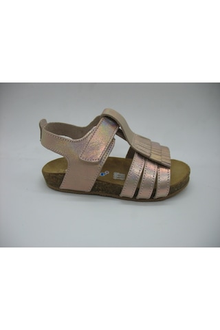 Toddler 388 Anatomik Deri Mantar Taban Püsküllü Sandalet 26... Pudra