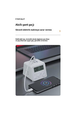 Jian Fan Zamanlamışsoktok Fonksiyonlu Uzatma Usb Masaüstüeklenti Dikey Başucuçalar Saat