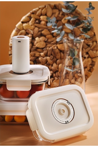 Arow Vakumlu Cam Saklama Kabı Seti + Gıda Torbası Çok Renkli