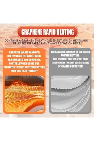 Dm Akıllı Sıcaklık Kontrollü Grafen Isıtmalı El Isıtıcı, 4 Seviye Ce Sertifikalı - Siyah