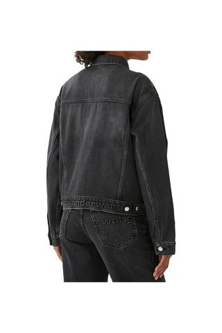 T By Alexander Wang Oversize Trucker Ceket Koyu Gri