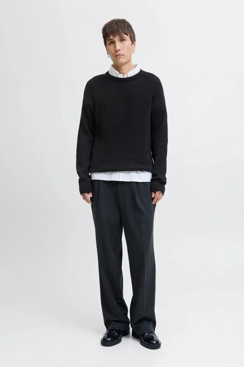 Jack & Jones Erkek Kazak 12278916 Siyah Siyah
