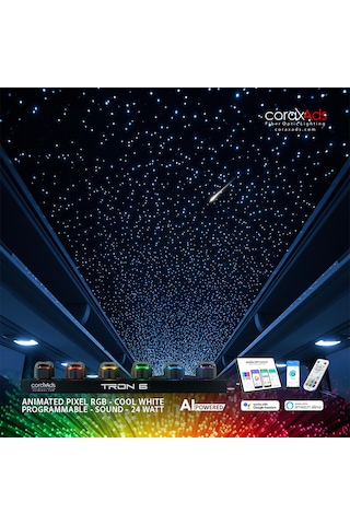 Vıp Yıldız Tavan Fiber Optik Starlıght Minibüs Kayan Yıldızlı Set - Kayan Yıldızlı Çok Renkli