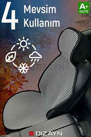 S-dizayn Oto Koltuk Koruyucu Kılıf Set Çizgili Füme Beyaz Universal 2+3 Parça Ön Arka