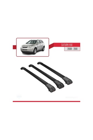 Saturn Vue Opel Antara 2008-2010 Arası İle Uyumlu Ace-1 Ara Atkı Tavan Barı Siyah 3 Adet Bar