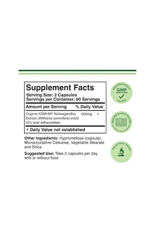 Double Wood Ksm-66 600mg 120 Capsul.usa. Aromasız