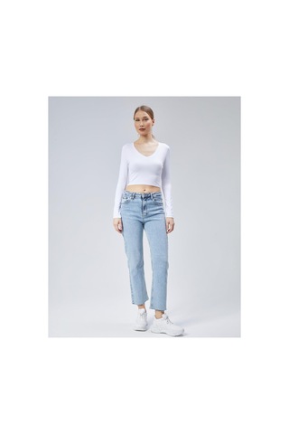 Virago 2'li Soft Touch V Yaka Crop Uzun Kol Bluz/body Beyaz - 687153492 Beyaz - 687153492 Beyaz