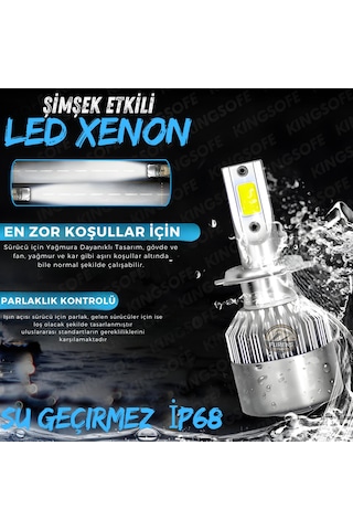 Zeron Performance Series H9 Led Xenon Şimşek Etkili Led Xenon Led Ampul