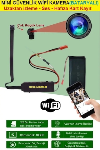 Mini Güvenlik Wifi Kamera Bataryalı