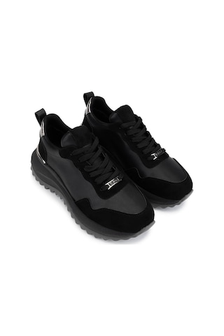Tamer Tanca Kadın Suni Deri Siyah Süet/antrasit Sneakers & Spor Ayakkabı 1009 2220 Bn Ayk Sk25-26 Syh/syh Suet/ant Siyah