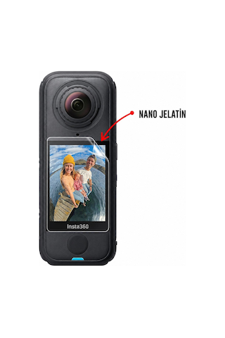 Insta360 X4 Air Aksiyon Kamera Uyumlu 2 Adet Şeffaf Ekran Koruyucu Nano Jelatin