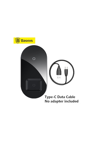 Maiyame Baseus 15w Çiftli Kablosuz Şarj Aleti, Qi Sertifikalı, İphone Ve Android Uyumlu, Bs-w508 Siyah