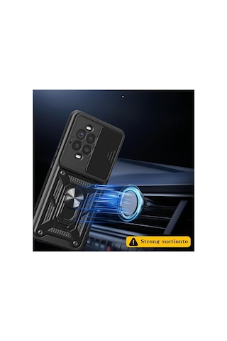 Huawei Nova 14 Pro Uyumlu Tank Kılıf Yüzük Standlı Extra Koruma Zırhlı Outdoor Kapak Lacivert
