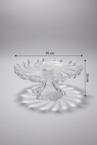 35x19 Cm Cam Ayaklı Tabak Modern Ve Dekoratif Masa Üstü Sunum