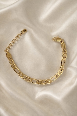 Gold Kuyumcu Model Ezme Desenli Figaro Zincir Tendre Bileklik -kararma Yapmaz- Altın