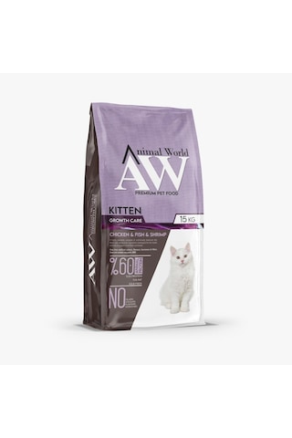 Animal World Tavuk Balık ve Karidesli Yavru Kedi Maması 15 KG