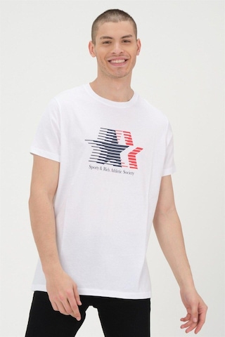 Rich Erkek Basic T-shirt %100 Pamuk Tişört Beyaz