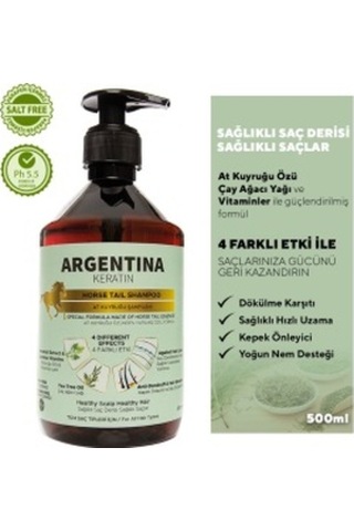 Argentina Keratin At Kuyruğu Şampuanı 500 ML + Saç Maskesi 500 ML + Bakım Sütü 250 ML
