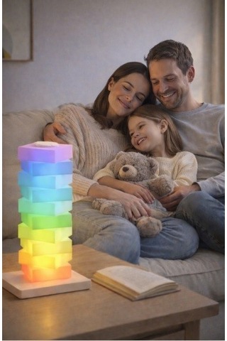 Led Tower Dıy Assembly Night Light 360 Rgb Ambiyans Aydınlatması