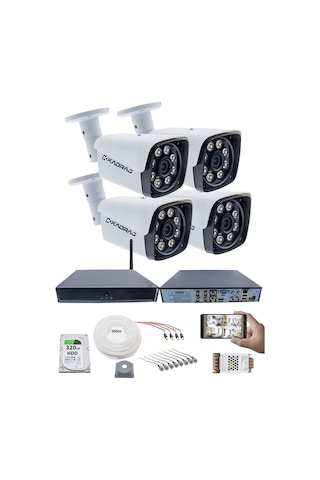 4 Kamera Kadraj Güvenlik Set 5mp Sony Seculens Kdj-4s-8w-kk-m-v1