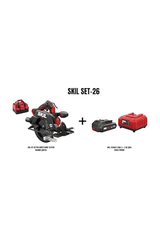 Skil Set-26 Skil XP 3571FA Akülü Daire Testere 184 MM Çantalı + Skil 3136AA 2.0AH Li + 2.4A Şarj Cihazı Promo